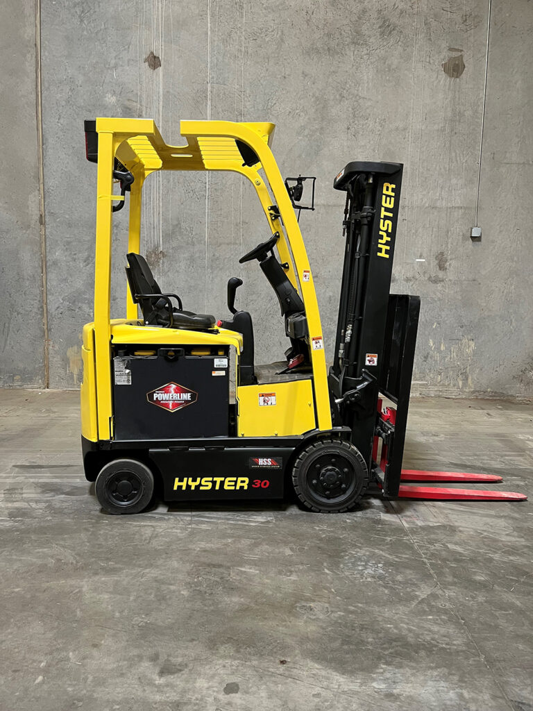 Hyster forklift in concrete warehouse